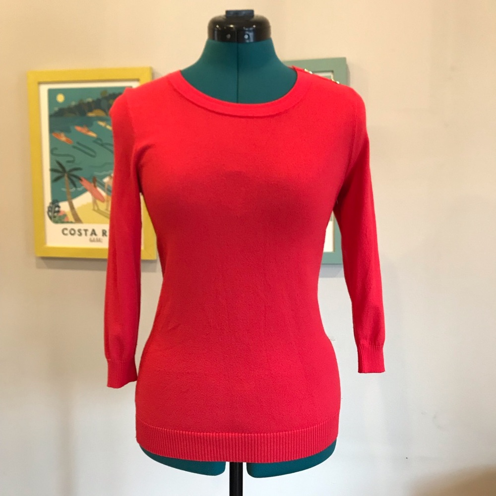 Ann Taylor Sweater with Button Shoulder Detail